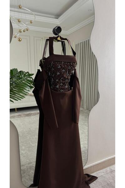 LAMSAT LATIN Elegant brown evening dress