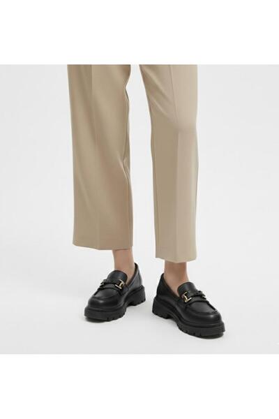 BARAK SHOES Women's High Anti-Slip Sole Buckle Detailed Oxford Loafer Shoes