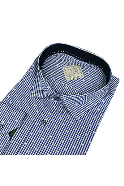 EREN STYLE Slim Fit Cotton Long Sleeve Pocketless Sports Shirt (Slim Fit Model)