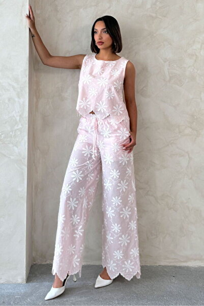 Caddebostan Moda Pink Embroidered Loose Trousers Modern Premium Luxury Trend ...