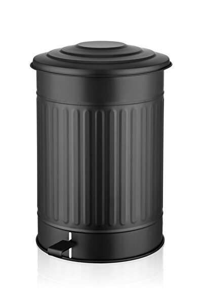 Saatistan Büyük Boy Çöp Kovası, Galvaniz, Siyah, 50x40cm, 37L