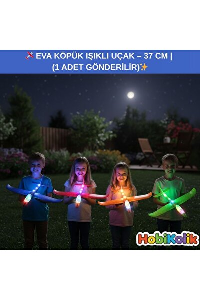 Art Tone 🛩️ EVA KÖPÜK IŞIKLI UÇAK – 37 CM | (1 ADET GÖNDERİLİR)✨