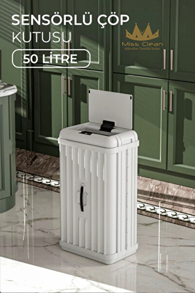 Saatistan 50 Litre Hareket Sensörlü Çok Amaçlı Katlanabilir Çöp Kovası