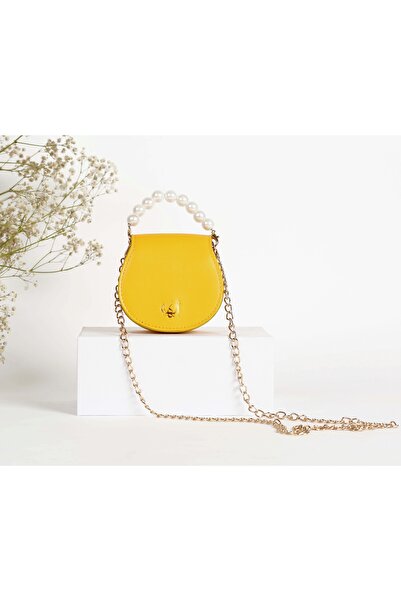 Obaha Pearl-embellished handbag - yellow