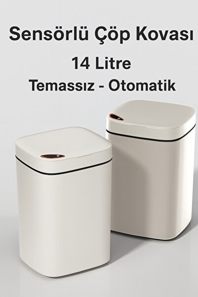 Saatistan 14L Sensörlü Otomatik Kapaklı Çöp Kovası, Temizlikte Pratik ve Hızl...