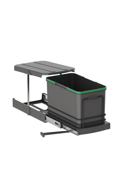 Saatistan 16 Lt Teleskopik Raylı Plastik Gövde Çöp Kovası Antrasit S-2573