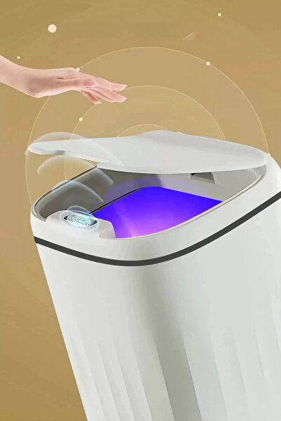 Saatistan Akıllı Sensörlü Çöp Kovası, Işık, Koku Geçirmez, Ofis, Banyo, Mutfak