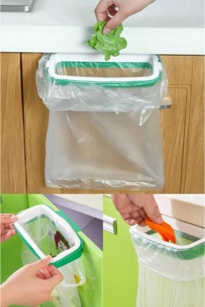 Saatistan Pratik ve Portatif Çöp Poşeti Tutucu, Dolap Kapağına Takılır