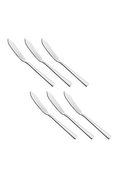 Malooki Set of 6 Premium Stainless Steel Fish Knives – Shiny Silver