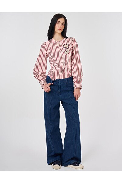 KYR Washable Grass Stitched Denim Trousers Navy Blue