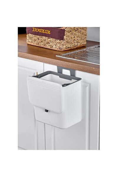 Saatistan Pratik ve hijyenik 15L mutfak çöp kovası, tezgah ve dolap içi askıl...