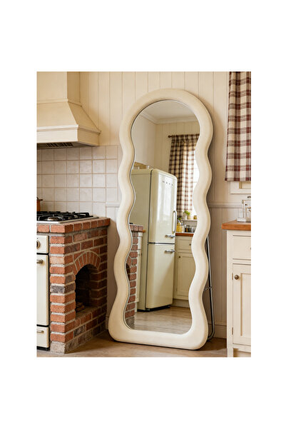 Mtanvxay 160x60cm Floor Mirror Wavy Framed HD for Living Room Bedroom Dressin...