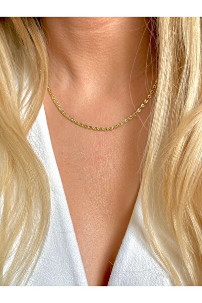 YOUES JEWELRY 316l 45 cm Kolye 14 K ALTIN RENK Çelik CM VİP SERİ Lüx Renk Gol...