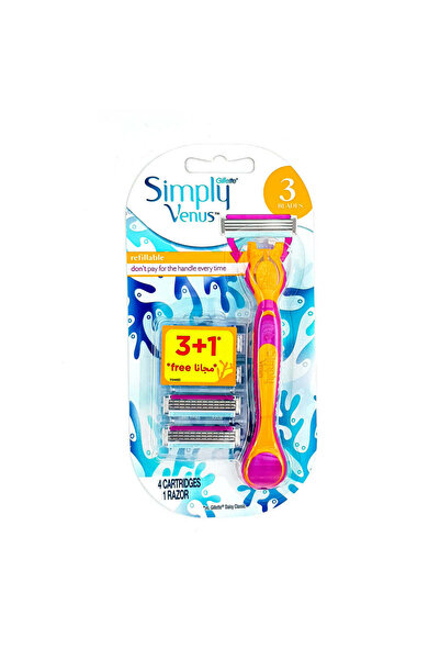 Gillette ماكينة حلاقة فينوس 3 في 1 قابلة لإعادة التعبئة للنساء، بمقبض واحد و4...