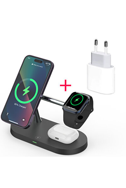 Choice black with EU 3 in 1 Wireless Charger Stand Magnetic For iPhone 12 13 ...