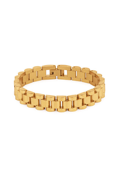 TAAHIRA 18kt Gold Plated Cuban Chain Bracelet