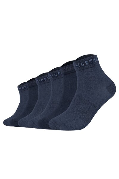 Mustang Herren Quartersocken, 6er Pack - Casual Organic Cotton Quarter, uni
