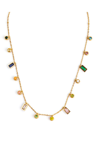 TAAHIRA قلادة متعددة التعليقات مطلية بالذهب عيار 18 قيراط