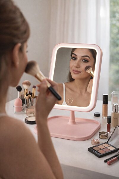 madewithlove Şarjlı LED Işıklı Masa Üstü Makyaj Aynası – Gün Işığı / Beyaz / ...