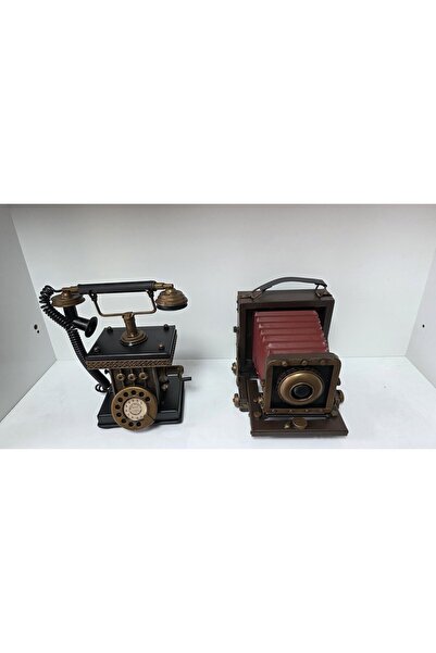 NOSTALJİM DEKORATİF METAL TELEFON KUMBARALI,DEKORATİF METAL FOTOĞRAF MAKİNESİ