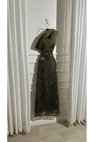 Ora Olive green dress, Barbie bodice, evening wear