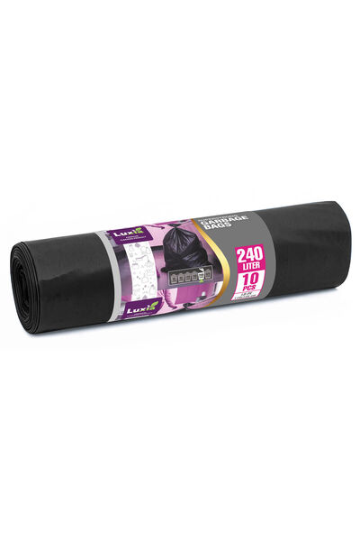 Luxia utility bags polyethylene LDPE 240 liters 10 pcs/roll black