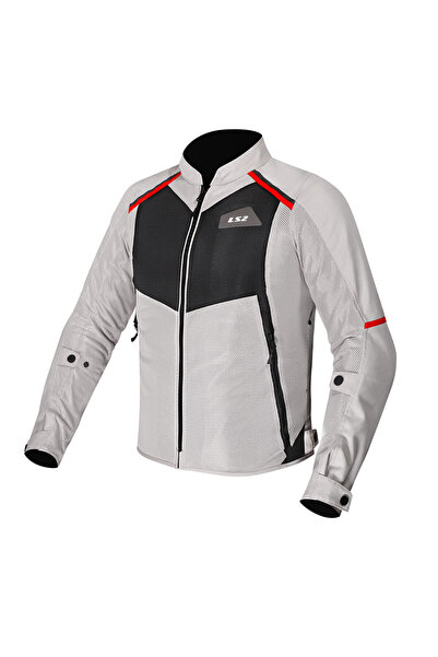 LS2 Breeze Gri-Kırmızı Yazlık Fileli Motosiklet Montu
