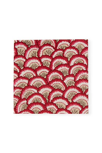 Caspari Pontchartrain Scallop Red Cocktail Napkins - 20 Per Package