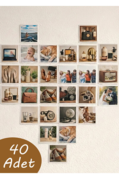 Fotografyabaskı 40 Adet Mini Kare Fotoğraf Baskısı 5,8x5,8 cm