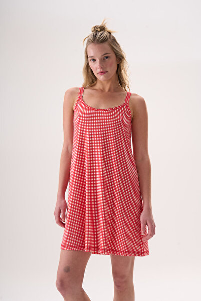 Etoile فستان نسائي صيفي منقوش بحزام من خيوط الخيزران 26004-06