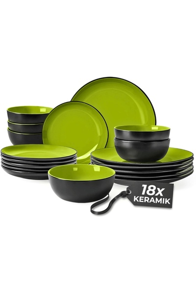 MIAMIO Dinner service for 6 people, 18-piece Le Papillon set, Bowls, Plates, ...