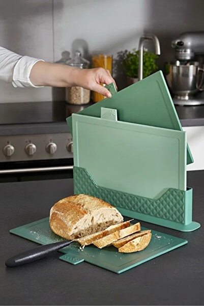 favorin Moi̇ 4-Piece Cutting Board Set with Stand - Multi-Purpose Chopping Bo...