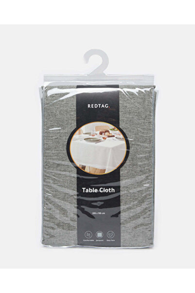 REDTAG مفرش طاولة مستطيل رمادي اللون بنقشة الجاكار