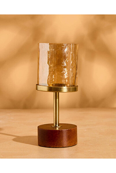 REDTAG حامل شموع بقاعدة خشبية