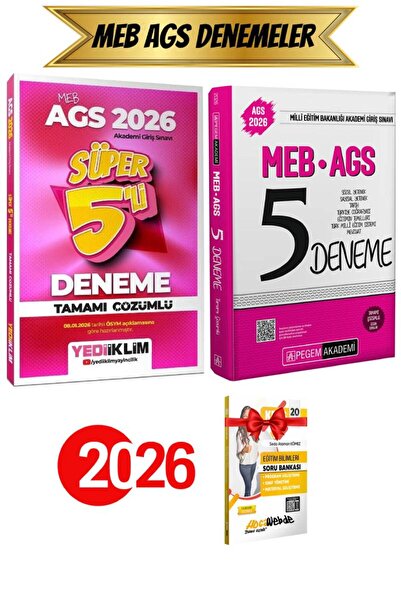 Yediiklim Yayınları 2026 Yediiklim MEB AGS Süper 5'li Deneme+Pegem AGS Deneme
