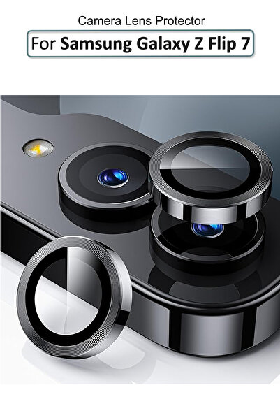 Generic واقي عدسة كاميرا سامسونج جالاكسي زد فليب 7 المميز - أسود