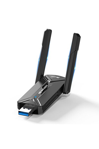WLAN Adaptor WiFi 7 cu stick USB de 6500 Mbps și 2 antene – Negru