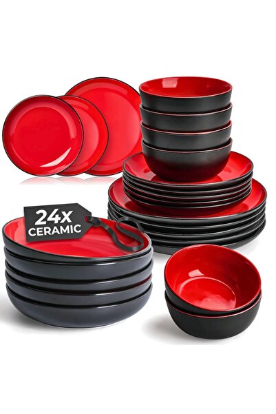 MIAMIO Dinner service for 6 people, 24-piece Le Papillon set, Bowls, Soup/dee...