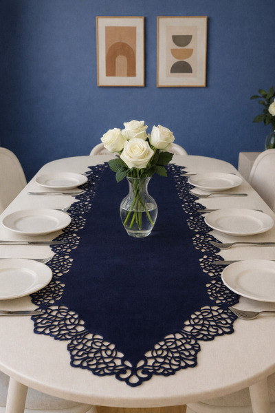 Ergüven Home Тъмносин суеден плат за маса 40x140 cm - Модерен дизайн