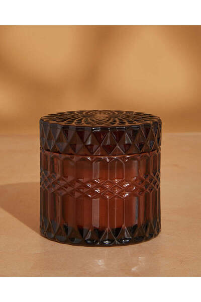 REDTAG Amber Rose Texture Glass Jar Candle