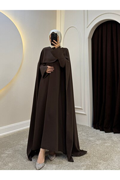 Molly Nelly Kadın Pelerin Detaylı Şık Krep Elbise