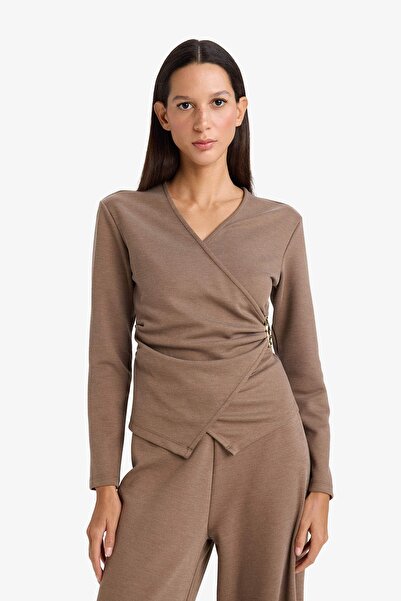 DeFacto Tricou de damă G8816AX/BN531 VISON