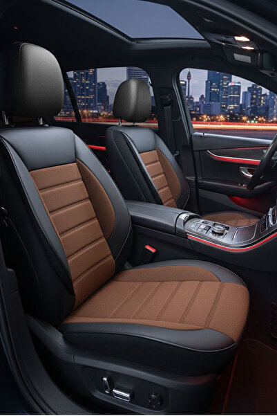 GM-DESIGN Speed Serisi Taba Pike Kumaş Üniversal Oto Koltuk Kılıfı - 5 Koltuk...