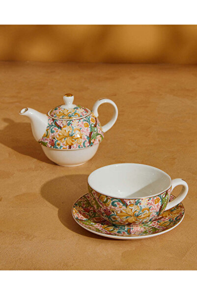 REDTAG Floral Printed Tea Set in New Bone China (3 Piece)