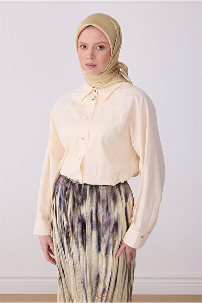 Belli Eșarfă galbenă cu model clasic, 100% mătase twill 4305-04