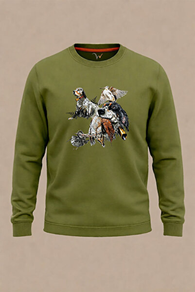 WİDİ Hanorac de iarnă pentru vânătoare, cu imprimeu Setter Englez, croială no...