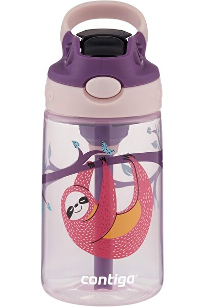 Contigo Kids Water Bottle with Automatic Straw, 14 oz, Sloth Design, Plastic