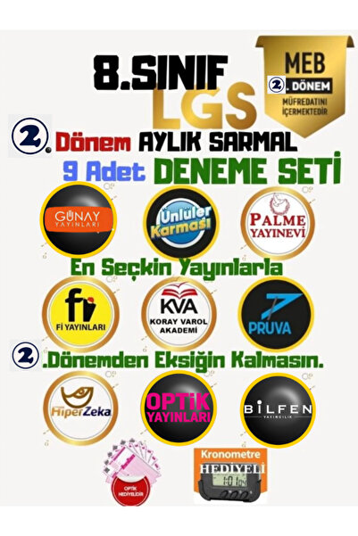 Bilfen Yayıncılık LGS 8. Sınıf 2.Dönem Şubat-Mart Nisan-Mayıs DENEMELERİ En S...