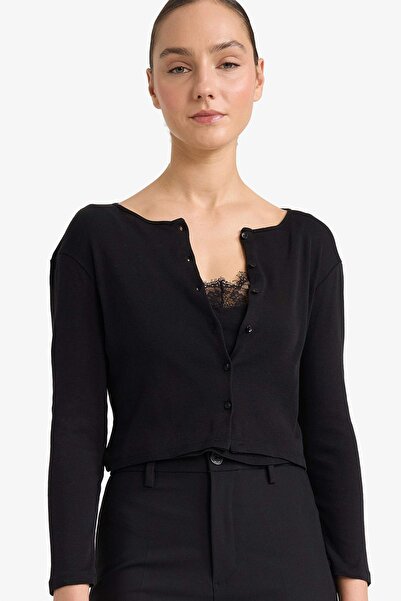 DeFacto Women's Long Sleeve T-Shirt G6337Ax/Bk81 Black