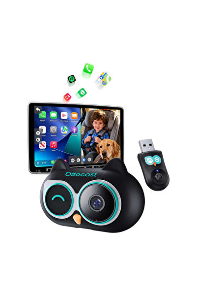 Ottocast محول كاربلاي لاسلكي من كابين كير مع كاميرا مراقبة الأطفال للمقعد الخ...